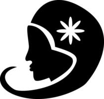 A woman's head with a flower in it vector