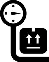 A black and white icon of a clock and a clock face vector