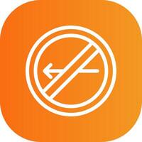No Turn Left Colorful Icon vector