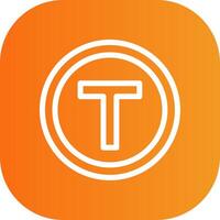 T Junction Colorful Icon vector