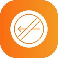 No Turn Left Colorful Icon vector