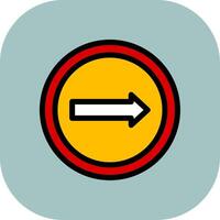 Keep Right Colorful Icon vector