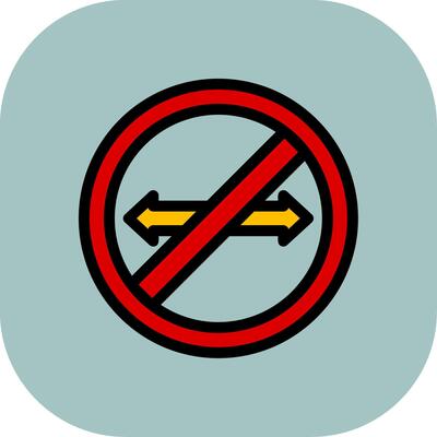 No Turn Colorful Icon