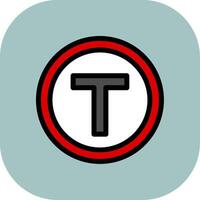 T Junction Colorful Icon vector