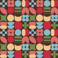 Geometric seamless pattern.Background of simple shapes in Bauhaus style. vector