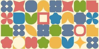 Abstract background in retro style. Brutalism. Simple geometric shapes. vector