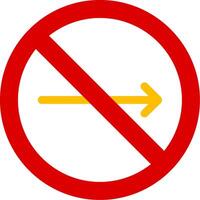No Turn Right Colorful Icon vector
