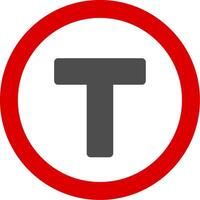 T Junction Colorful Icon vector