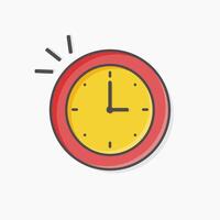 Clock element illustration designed in simple flat cartoon style, isolated on white background. Clock color line. vector