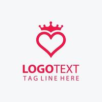 Crown of Affection Heart Logo Design vector