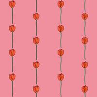 Seamless pattern of Tulip hand-drawing style with background in a wild flower concept, illustration vector