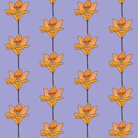 Seamless pattern of Lilium hand-drawing style with background in a wild flower concept, illustration vector