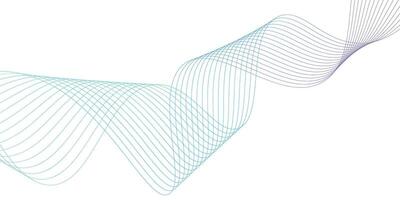 Wavy Technological Gradient Line. Abstract Modern White Background With Curve Wave Technology Lines vector
