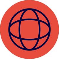 Globe Red Filled Icon vector