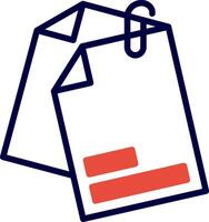 Attached File Red Filled Icon vector