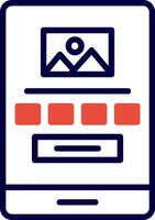 High Fidelity Wireframe Red Filled Icon vector