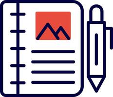 Diary Study Red Filled Icon vector