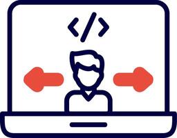 End Users Red Filled Icon vector