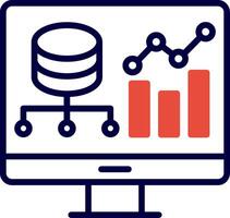 Data Driven Red Filled Icon vector