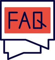 FAQ Red Filled Icon vector