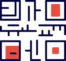 QR Code Red Filled Icon vector