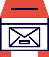 Mailbox Red Filled Icon vector
