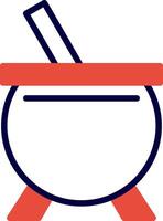 Cauldron Red Filled Icon vector