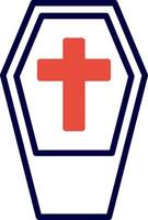 Coffin Red Filled Icon vector