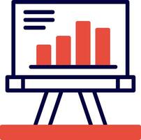 Presentation Red Filled Icon vector