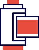 Camera Roll Red Filled Icon vector