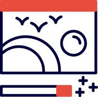 Photo Editing Red Filled Icon vector