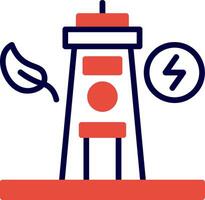 Tidal Power Red Filled Icon vector