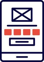 Low Fidelity Wireframe Red Filled Icon vector