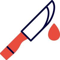 Knife Blood Red Filled Icon vector