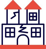 Ghost Castle Red Filled Icon vector