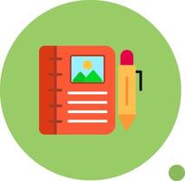 Diary Study Flat Shadow Icon vector