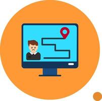 Customer Journey Map Flat Shadow Icon vector