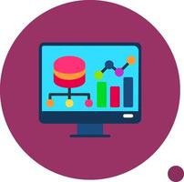 Data Driven Flat Shadow Icon vector
