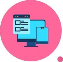 Responsive Web Design Flat Shadow Icon vector