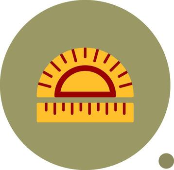 Protractor Flat Shadow Icon vector