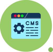Content Management System Flat Shadow Icon vector