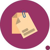 Attached File Flat Shadow Icon vector