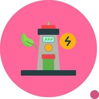 Tidal Power Flat Shadow Icon vector