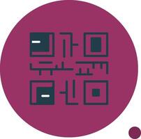 QR Code Flat Shadow Icon vector
