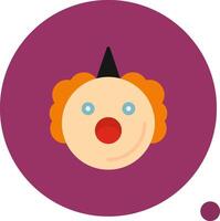 Clown Flat Shadow Icon vector