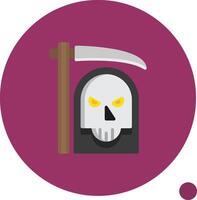 Grim Reaper Flat Shadow Icon vector