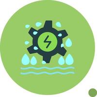 Hydro Power Flat Shadow Icon vector