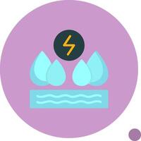 Hydroelectricity Flat Shadow Icon vector