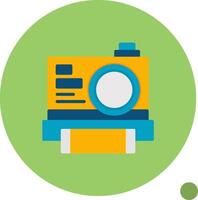 Instant Camera Flat Shadow Icon vector