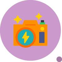 Flash Camera Flat Shadow Icon vector